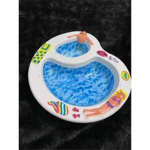 Vintage Plastic Chip And Dip Bowl Beach Swimming Pool Hot Tub Party Platter Tray